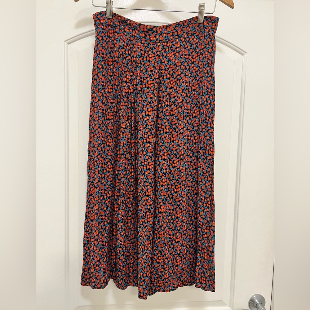 Zara Double Font Slit Floral Midi Skirt - Picture 3 of 7
